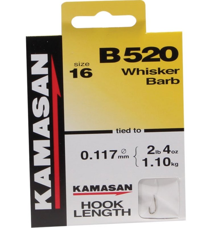 Kamasan B520 Whisker Barb Hooks To Nylon - Matchman Supplies