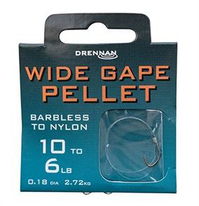 Drennan Barbless Wide Gape Pellet Spade-End Hooks To Nylon
