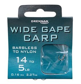 Drennan Barbless Wide Gape Carp Spade-End Hooks To Nylon