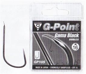 Gamakatsu G-Point Gama Black Barbless Hooks