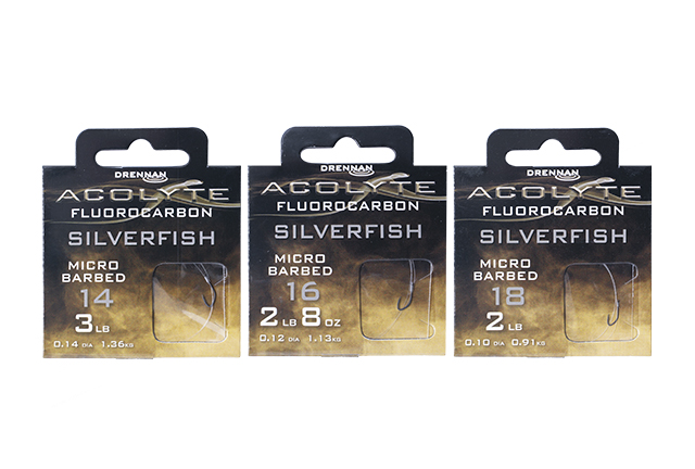 drennan acolyte silverfish microbarbed hooks to fluorocarbon-1